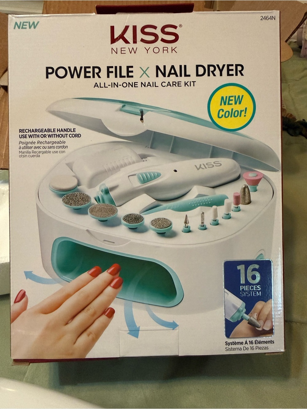 Kiss New York All-in-One Nail Care Kit in White and Teal